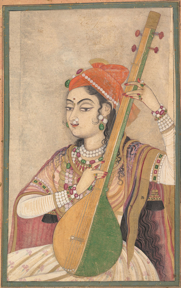A_Lady_Playing_the_Tanpura,_ca._1735